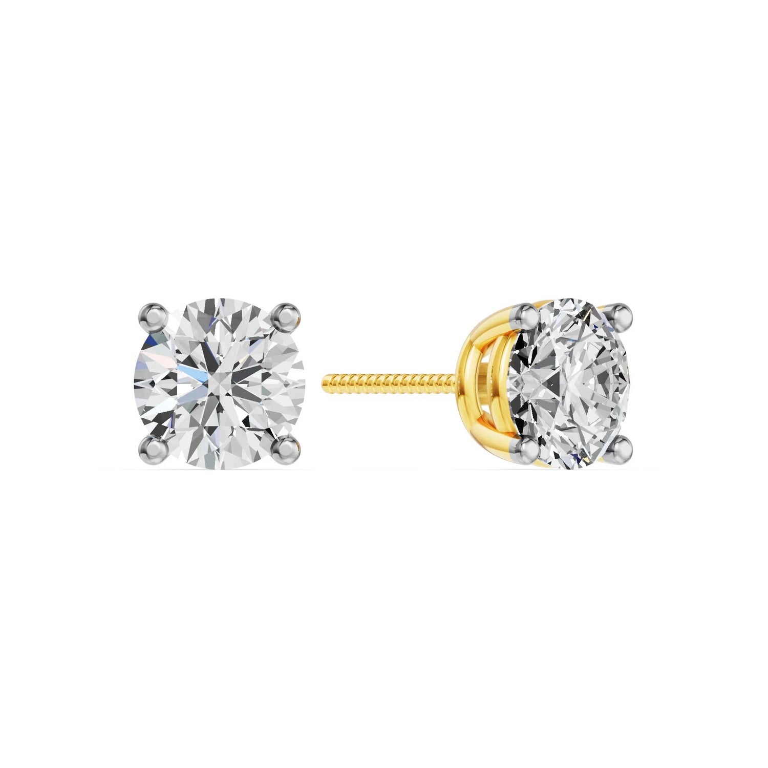 Solitaire Oorbellen 4-Poots · 2.5 ct.