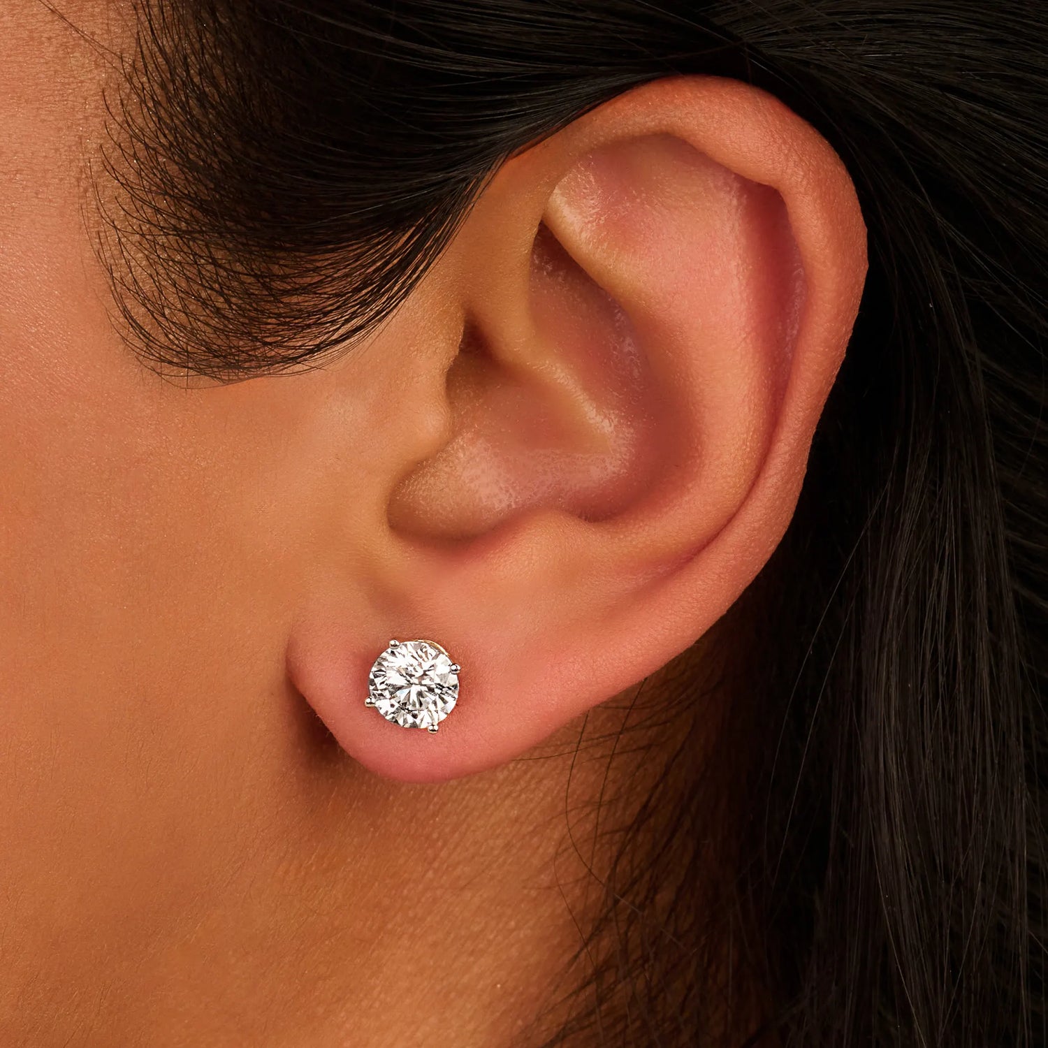 Solitaire Oorbellen 4-Poots · 2.5 ct.