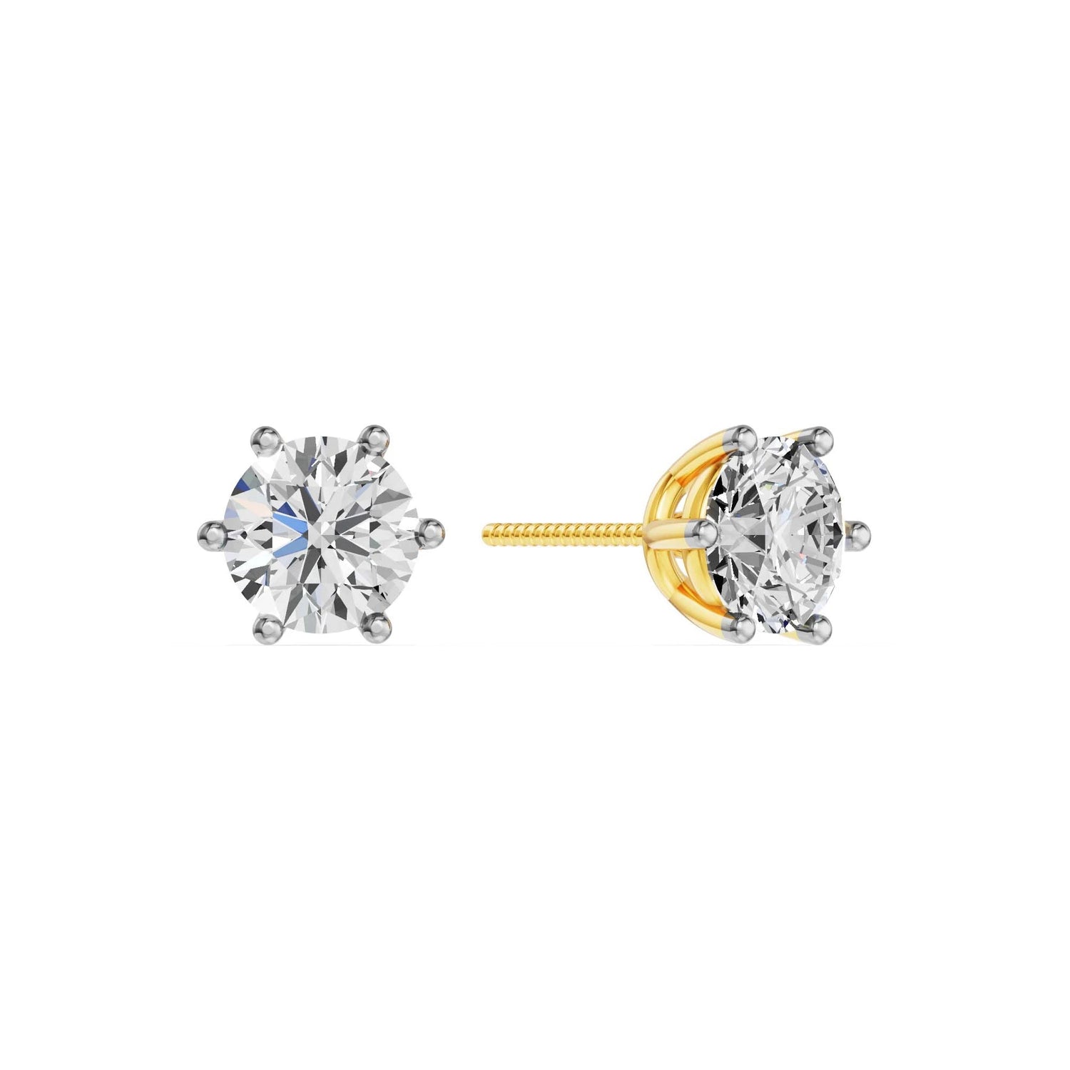 Solitaire Oorbellen 6-Poots · 2.5 ct.