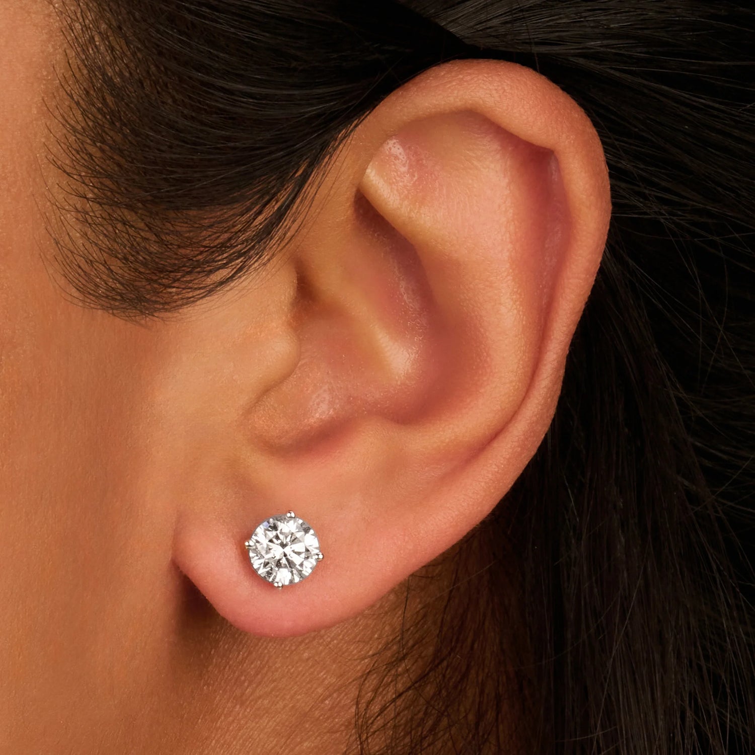 Solitaire Oorbellen 4-Poots · 2.0 ct.