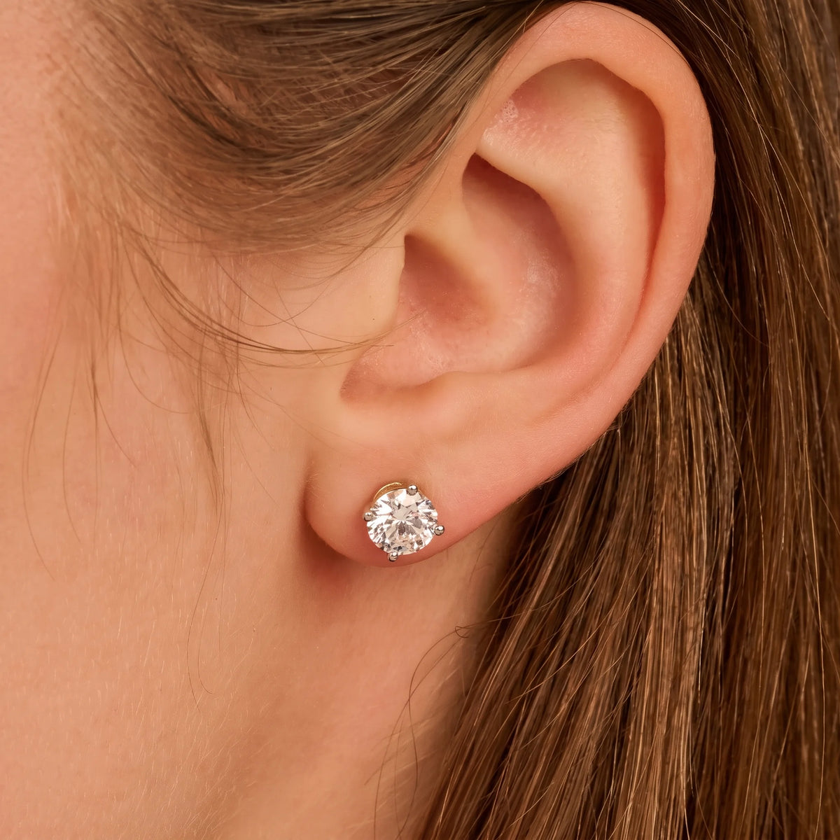 Solitaire Oorbellen 4-Poots · 2.0 ct.