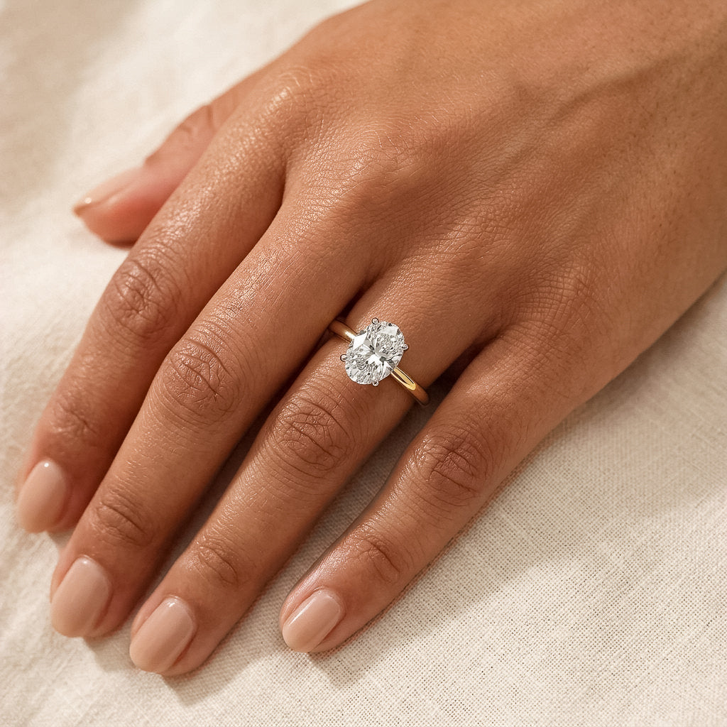 Ovale solitaire verlovingsring Classic · 2.0 ct.