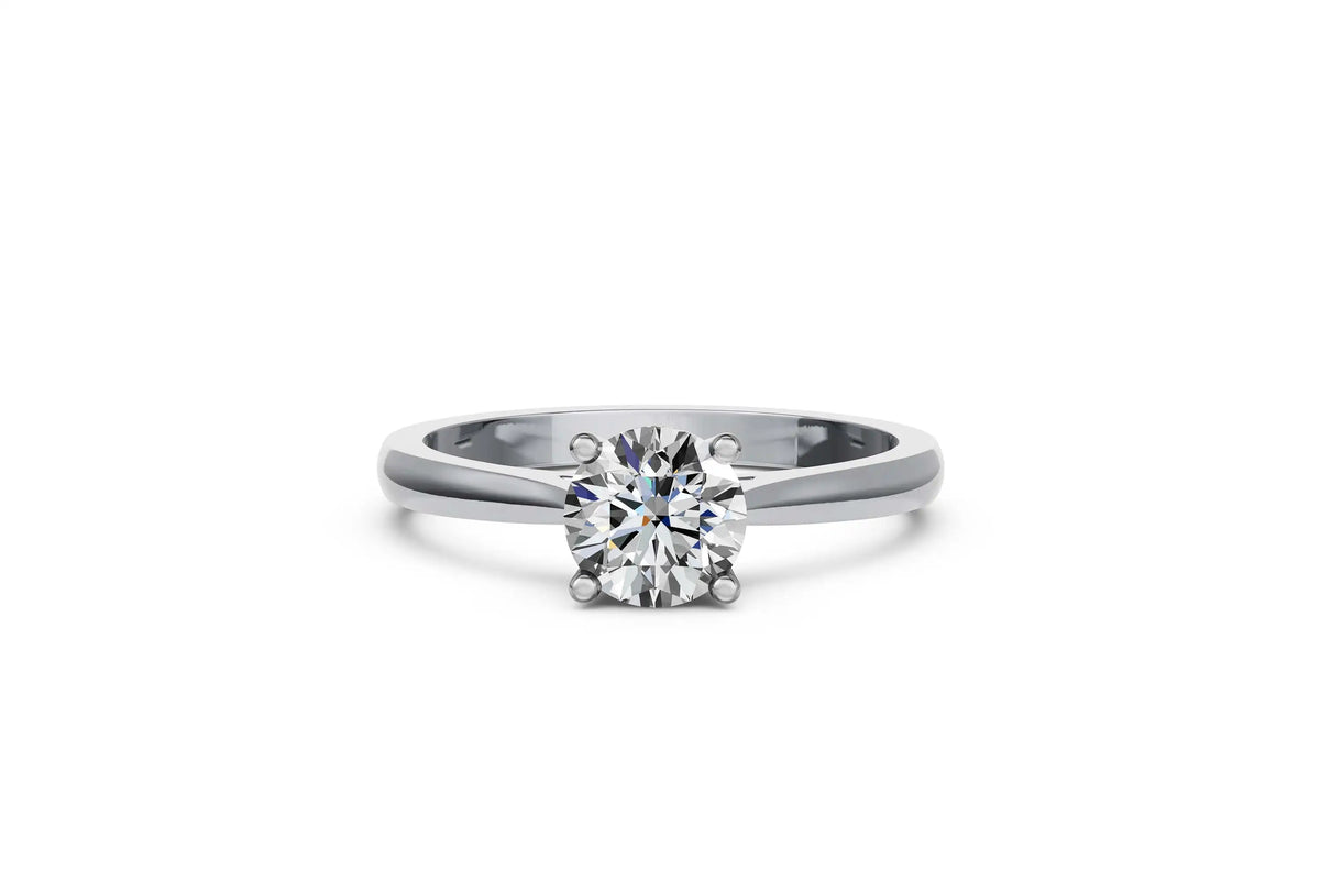 Louèn Diamonds 14k witgouden solitaire ring met 1 lab grown diamant van 1.5 ct. liggend aanzicht