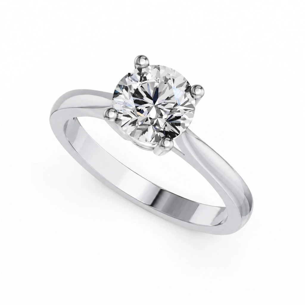 Louèn Diamonds 14k witgouden solitaire ring met 1 lab grown diamant van 1.5 ct. frontaanzicht