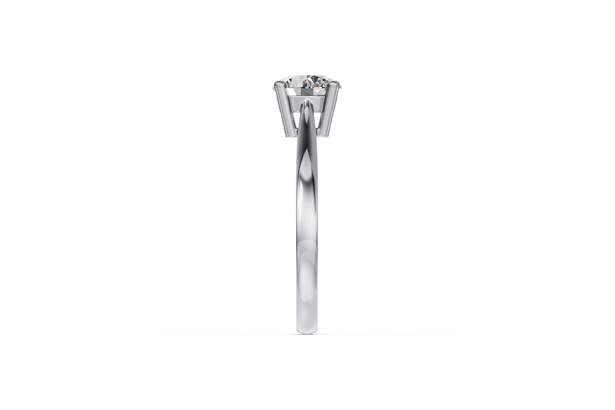 Louèn Diamonds 14k witgouden solitaire ring met 1 lab grown diamant van 1.5 ct. zijaanzicht