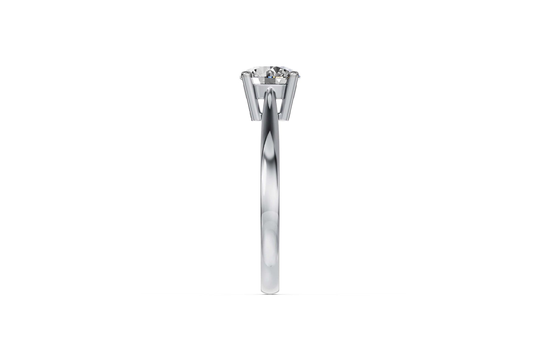 Louèn Diamonds 14k witgouden solitaire ring met 1 lab grown diamant van 1.5 ct. zijaanzicht