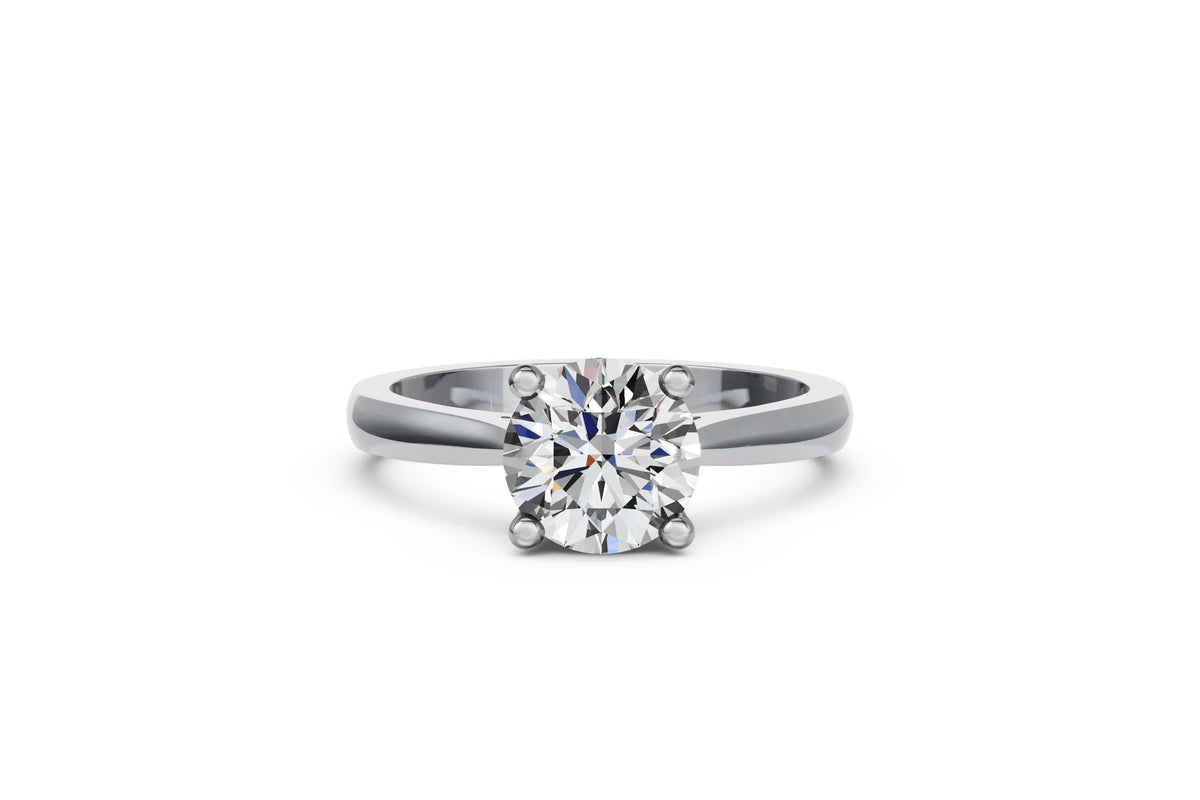 Louèn Diamonds 14k witgouden solitaire ring met 1 lab grown diamant van 2.0 ct. liggend aanzicht