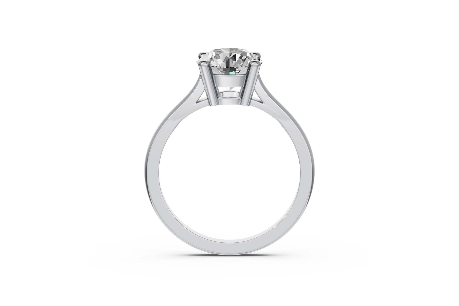 Louèn Diamonds 14k witgouden solitaire ring met 1 lab grown diamant van 2.0 ct. zijaanzicht