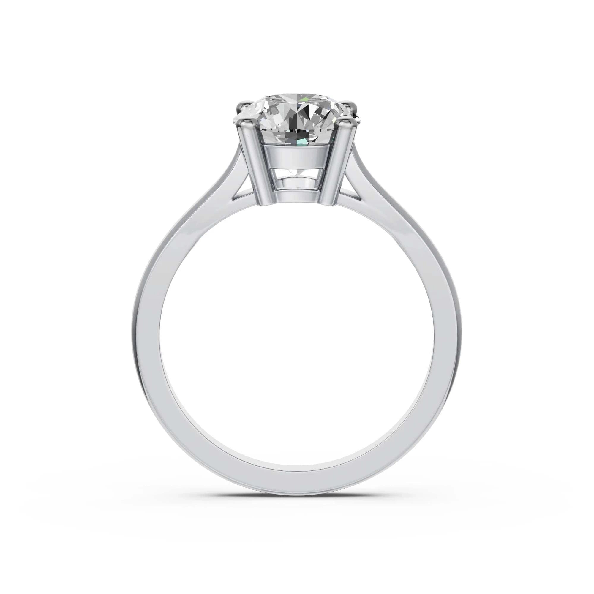 Louèn Diamonds 14k witgouden solitaire ring met 1 lab grown diamant van 2.0 ct. zijaanzicht