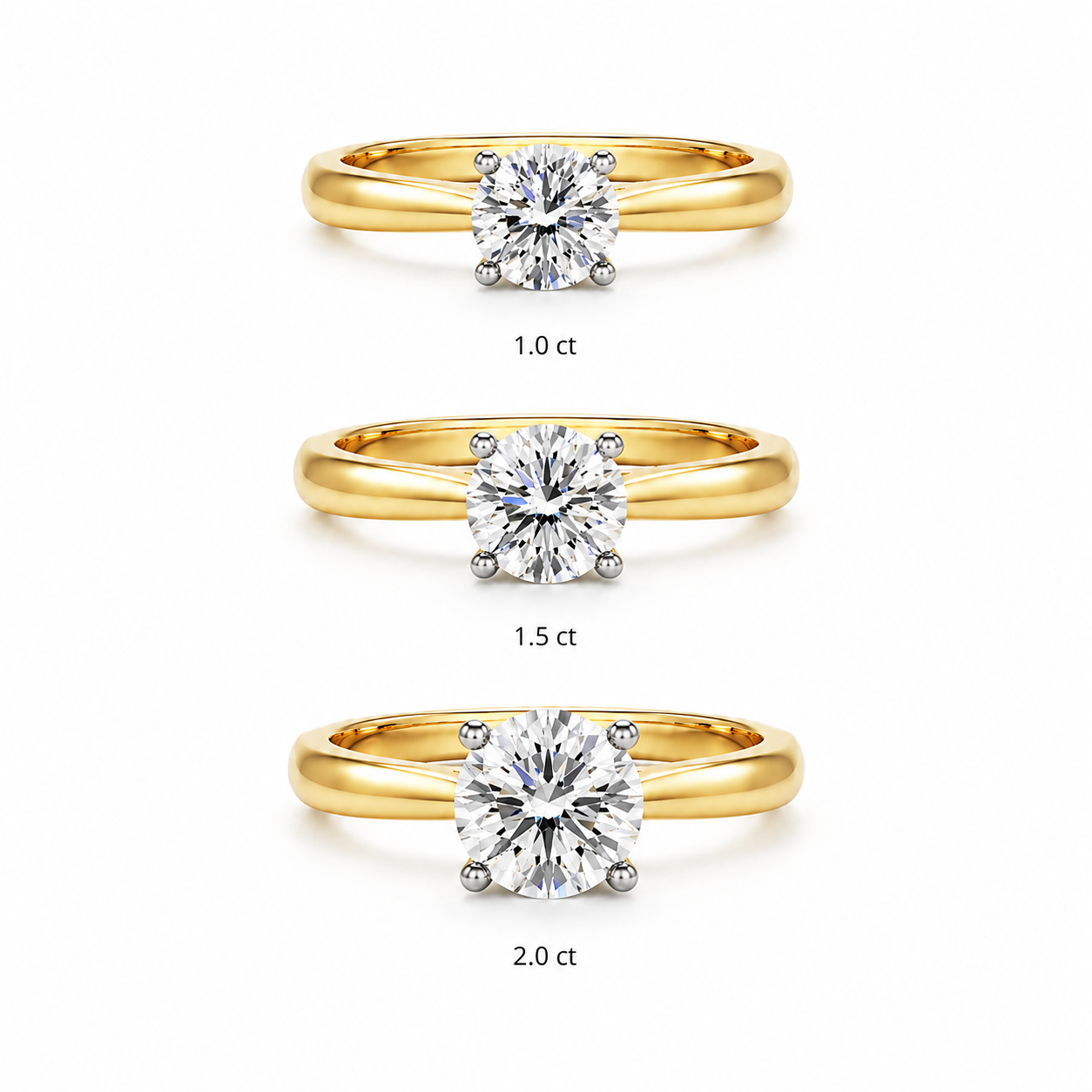 Ronde solitaire verlovingsring Classic · 1.5 ct.