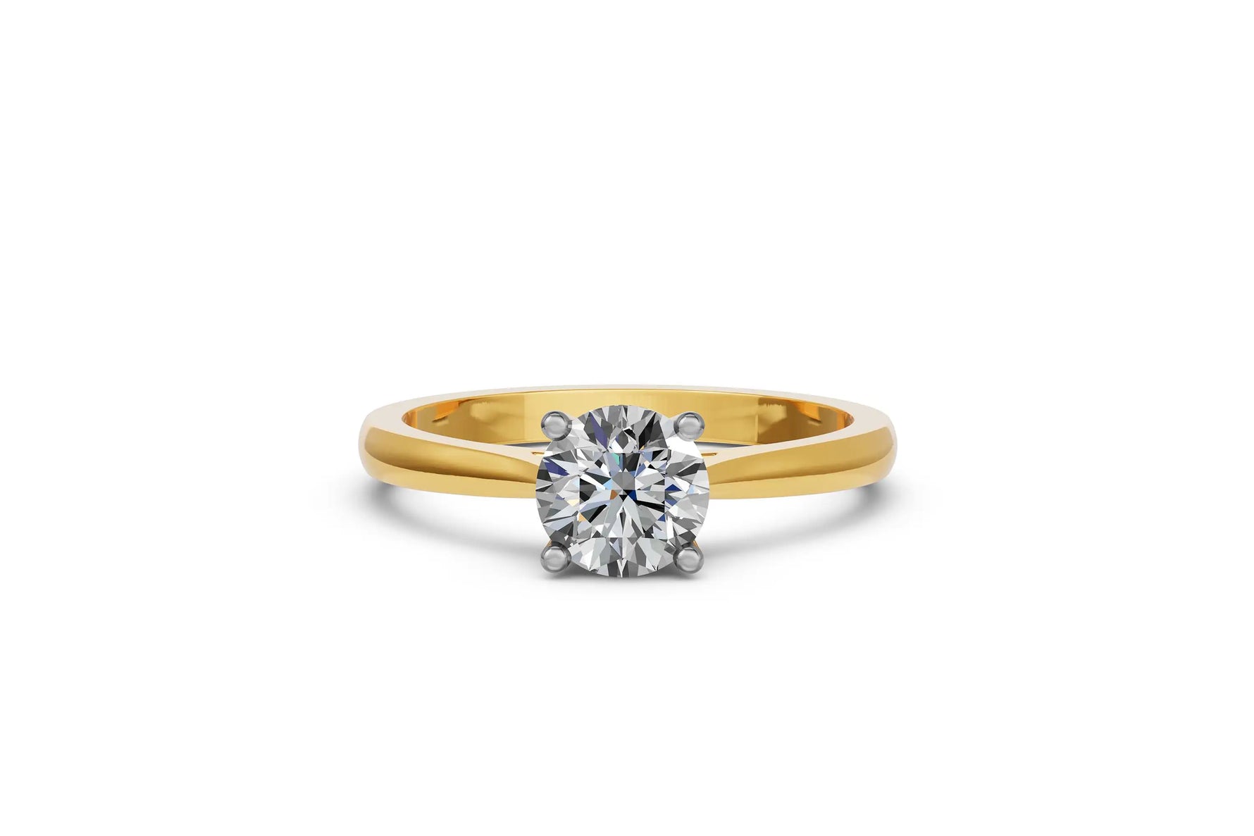 Louèn Diamonds 14k geelgouden solitaire ring met 1 lab grown diamant van 1.5 ct. liggend aanzicht