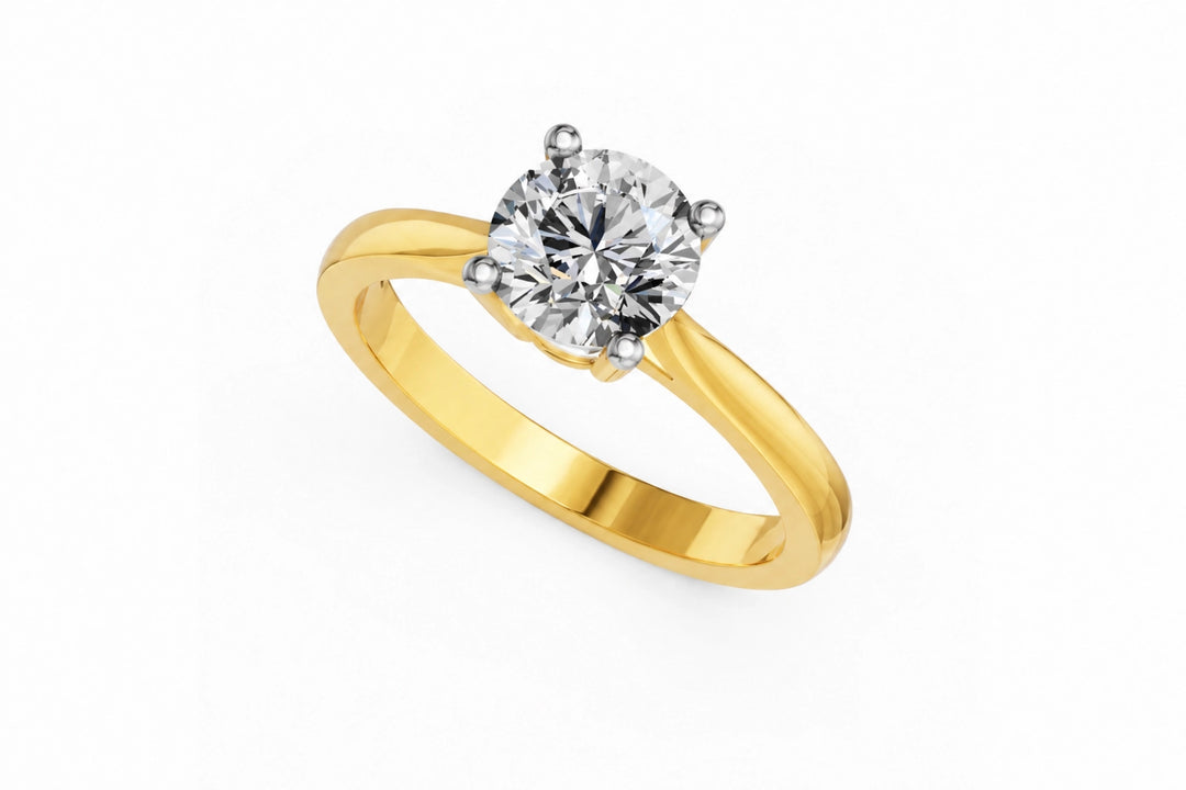 Louèn Diamonds 14k geelgouden solitaire ring met 1 lab grown diamant van 1.5 ct. frontaanzicht