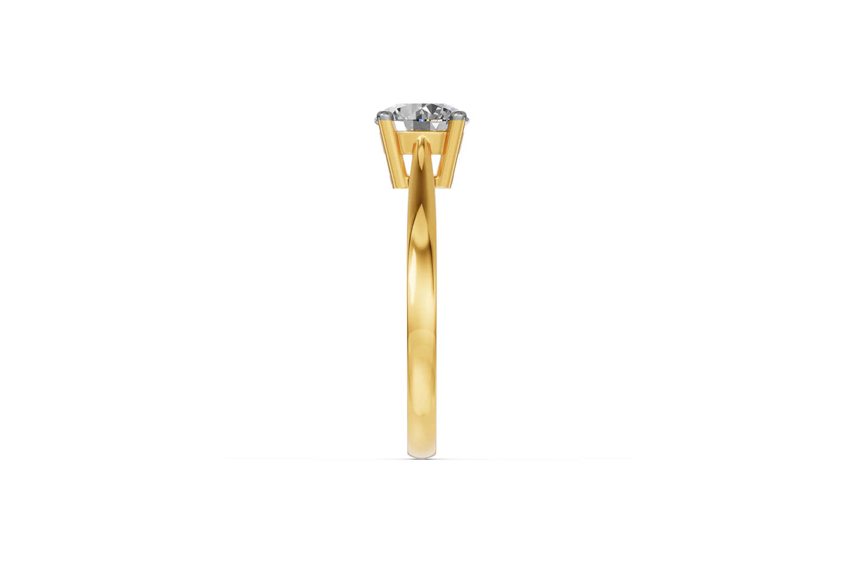 Louèn Diamonds 14k geelgouden solitaire ring met 1 lab grown diamant van 1.5 ct. zijaanzicht kopse kant