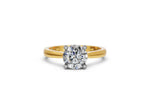 Louèn Diamonds 14k geelgouden solitaire ring met 1 lab grown diamant van 2.0 ct. liggend aanzicht