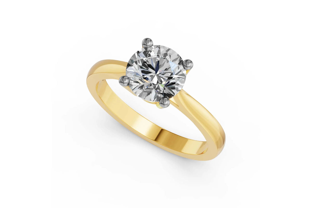 Louèn Diamonds 14k geelgouden solitaire ring met 1 lab grown diamant van 2.0 ct. frontaanzicht