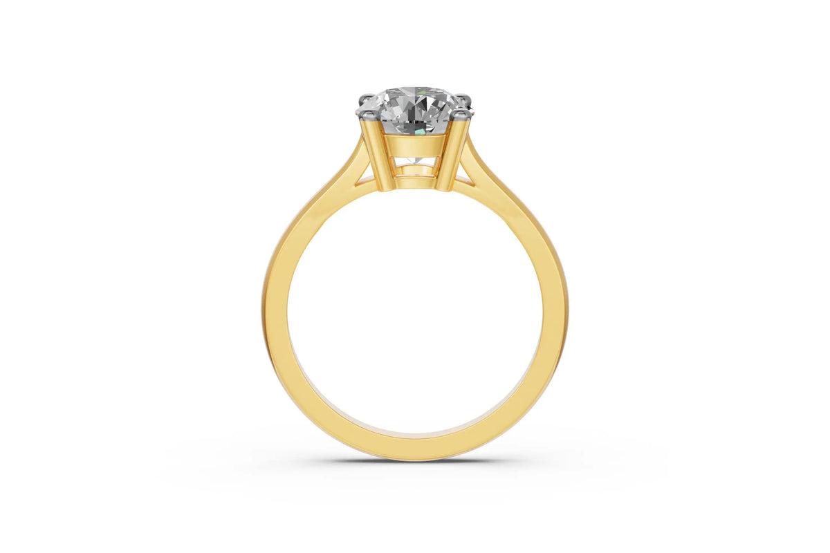 Louèn Diamonds 14k geelgouden solitaire ring met 1 lab grown diamant van 2.0 ct. zijaanzicht
