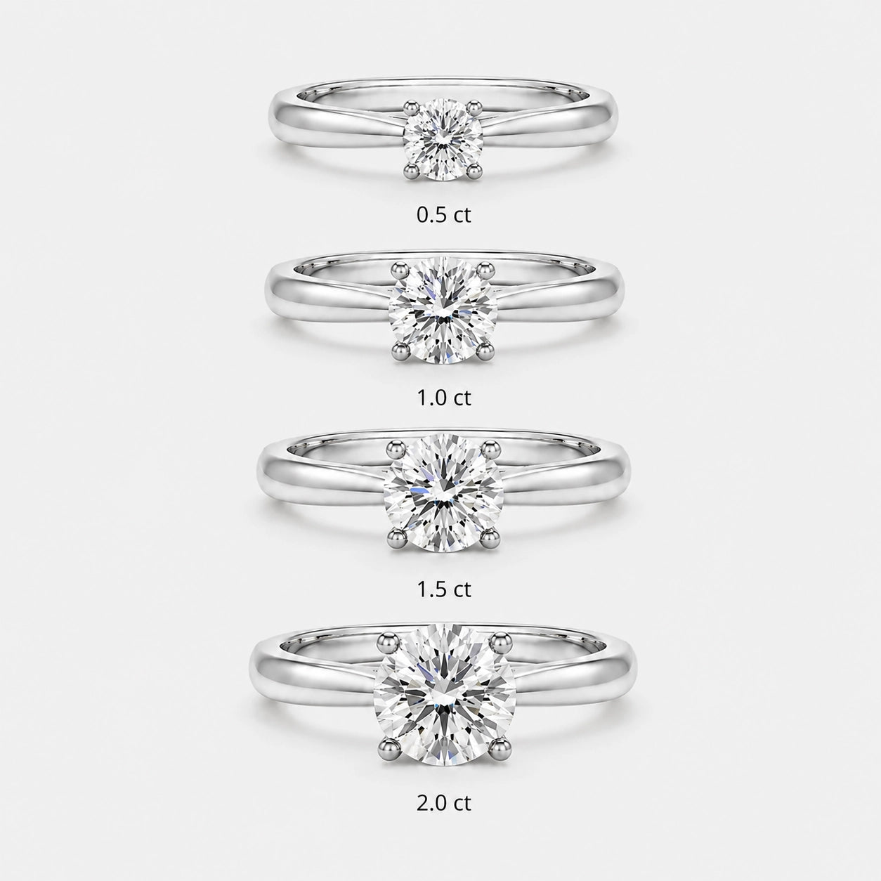 Ronde solitaire verlovingsring Classic · 0.5 ct.