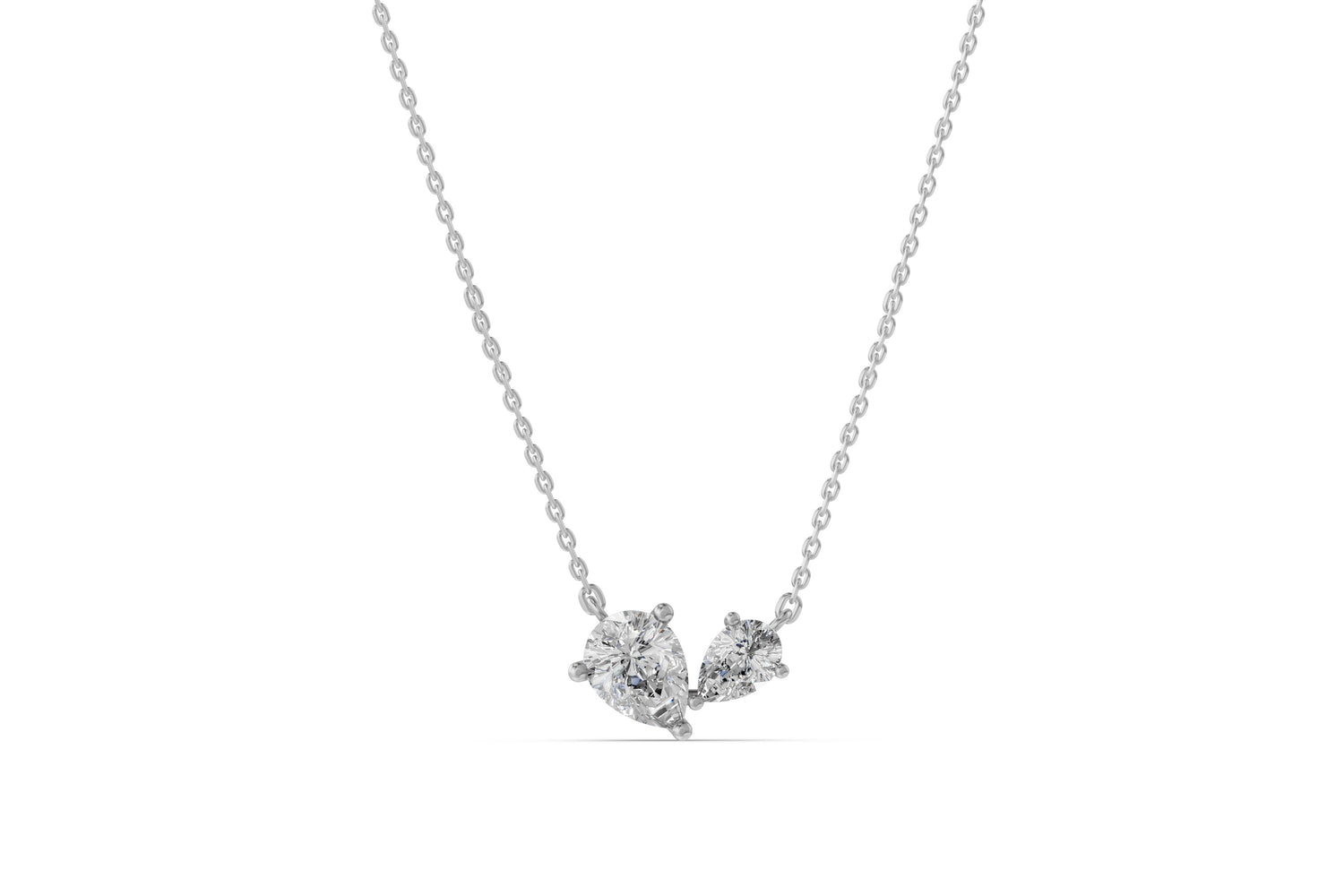 Toi et Moi collier · 2.0 ct · 14k Witgoud