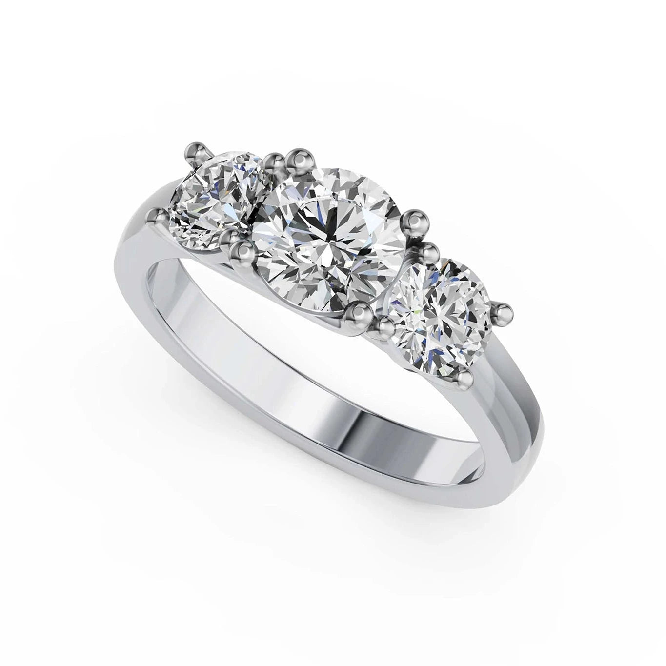 Ronde trilogie verlovingsring · 2.5 ct.