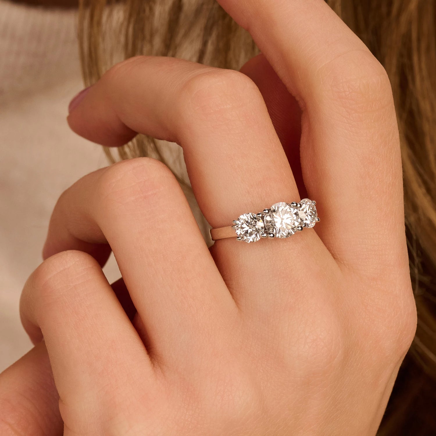 Trilogie Ring · 2.5 ct · 14k Witgoud