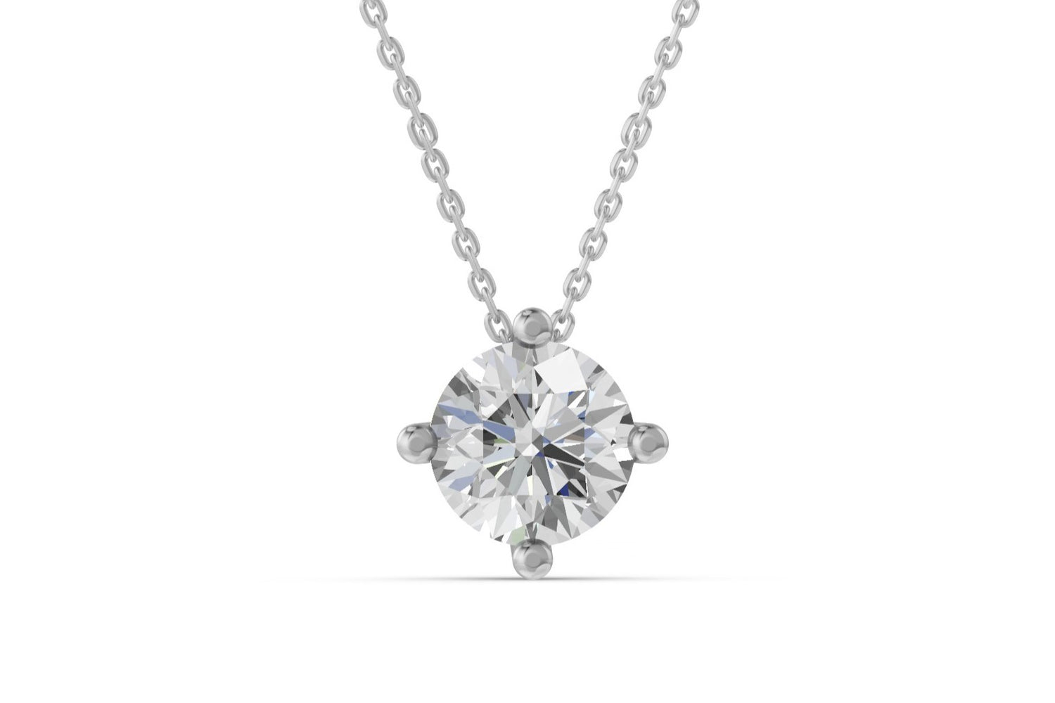 Solitaire collier · 3.0 ct · 14k witgoud