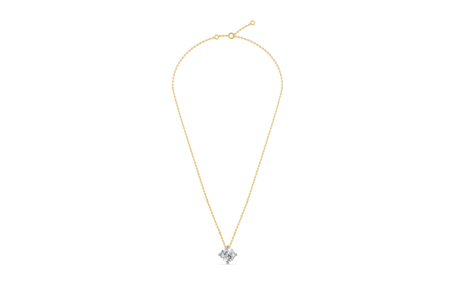 Solitaire collier · 3.0 ct · 14k Geelgoud