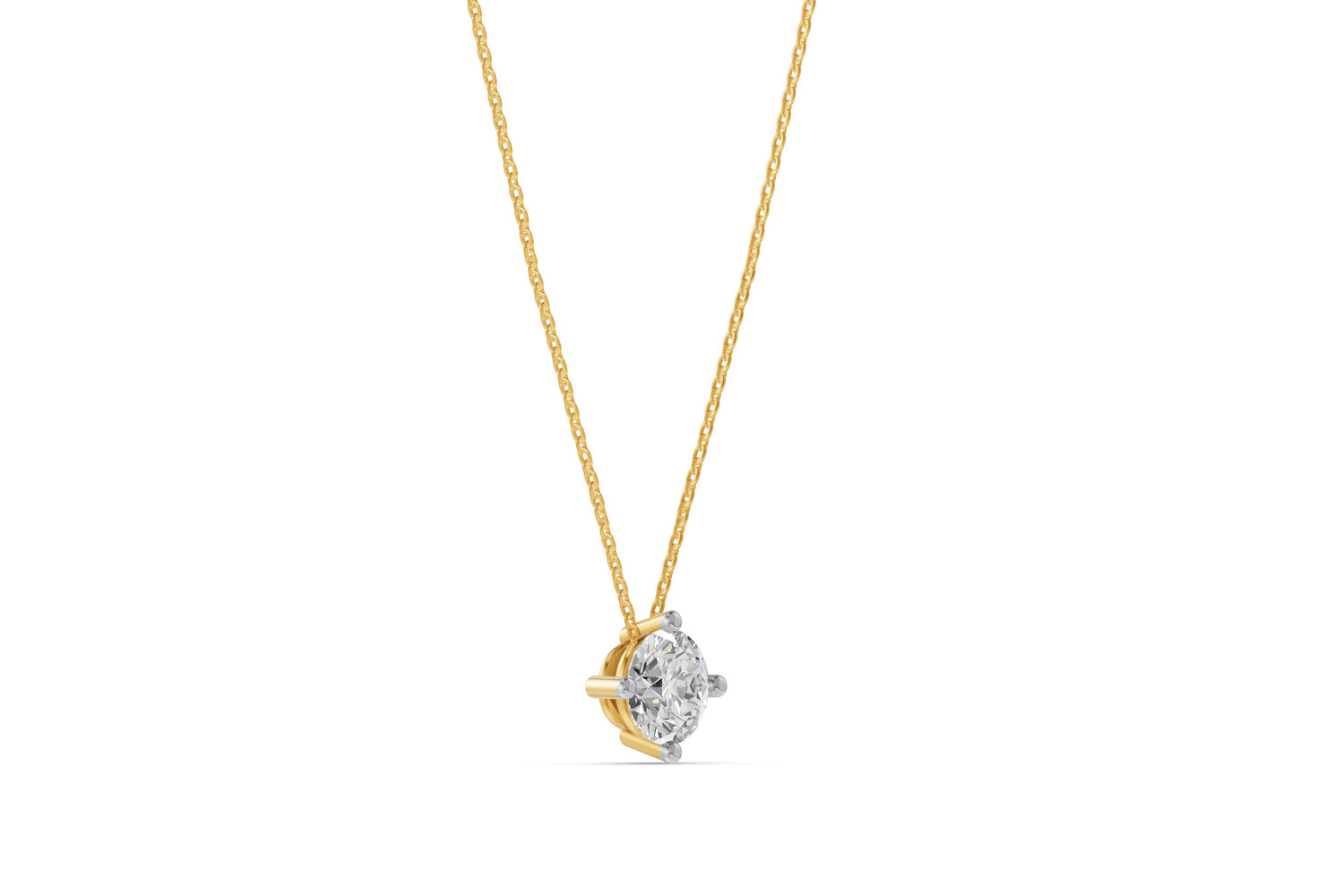 Solitaire collier · 3.0 ct · 14k Geelgoud