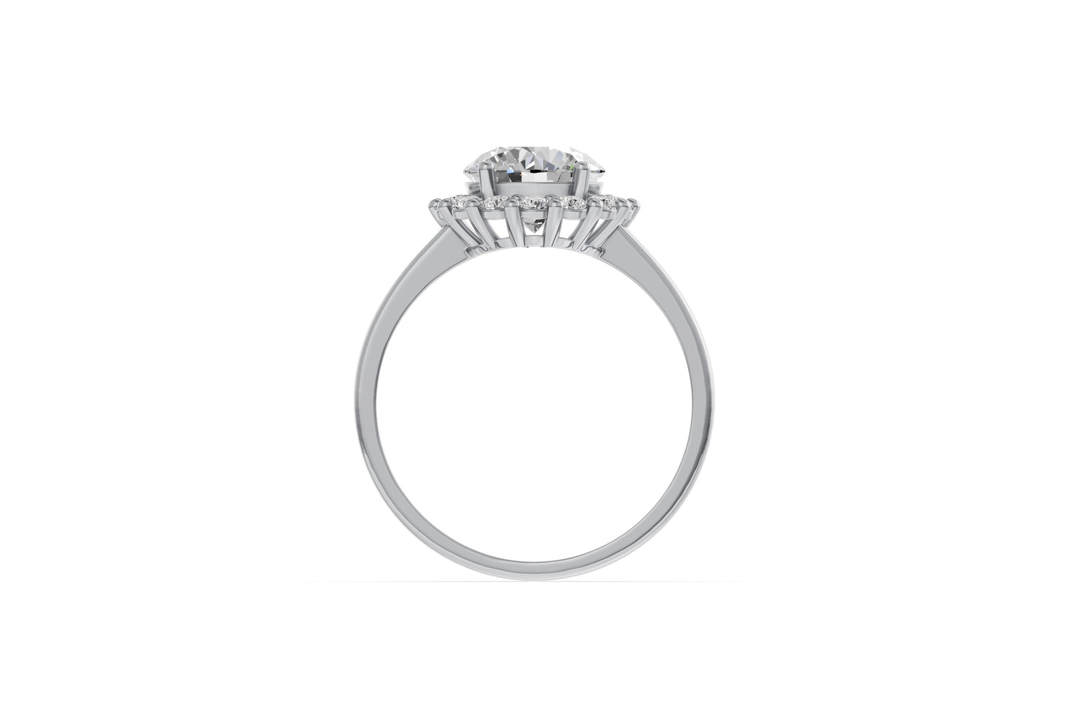 Halo Ring · Rond · 1.8 ct · 14k Witgoud