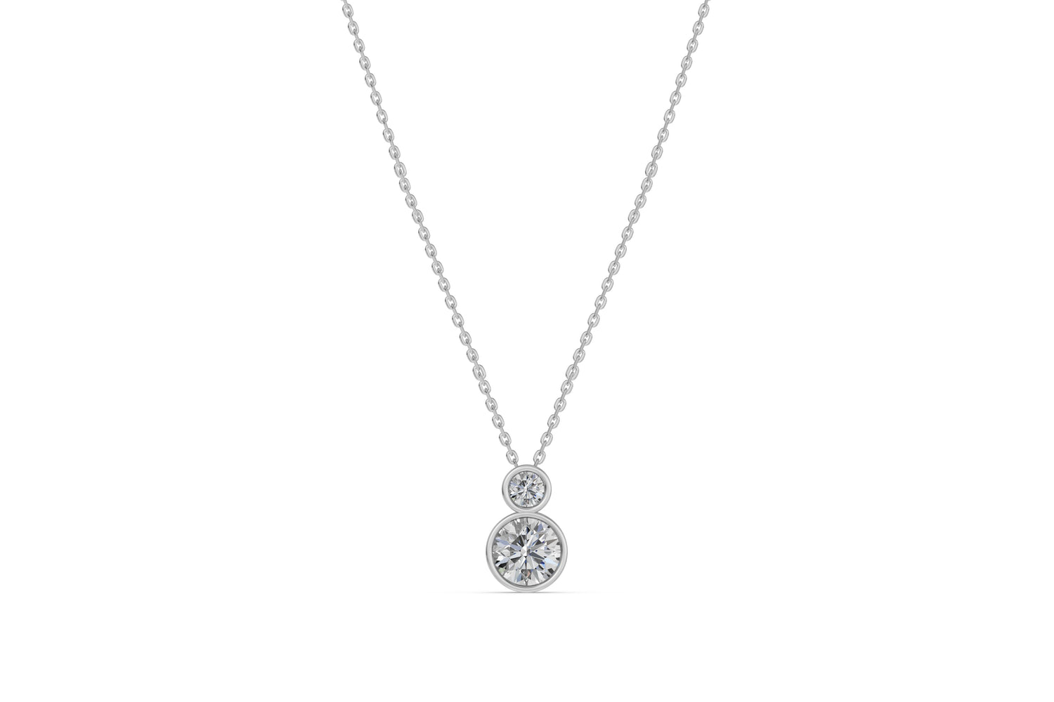 Bezel duo collier · 1.2 ct · 14k Witgoud