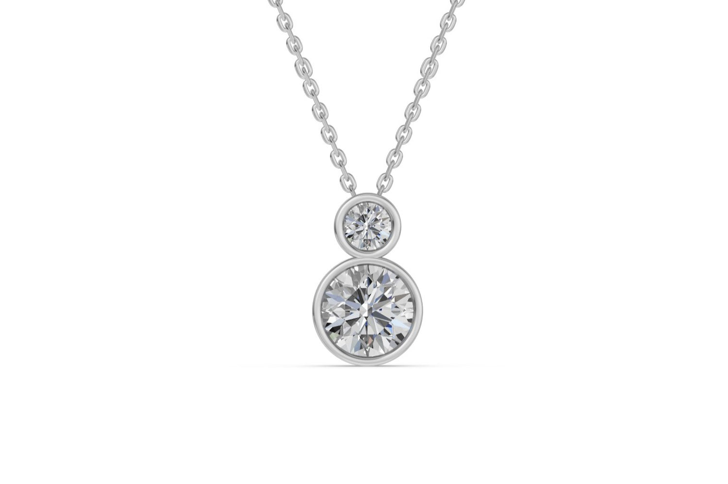 Bezel duo collier · 1.2 ct · 14k Witgoud
