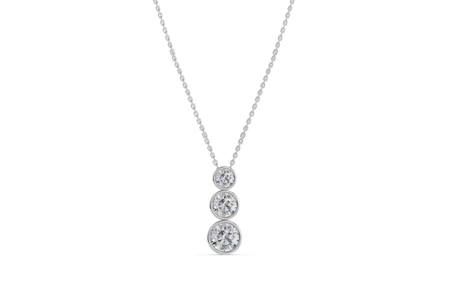 Bezel trio collier · 2.5 ct · 14k Witgoud