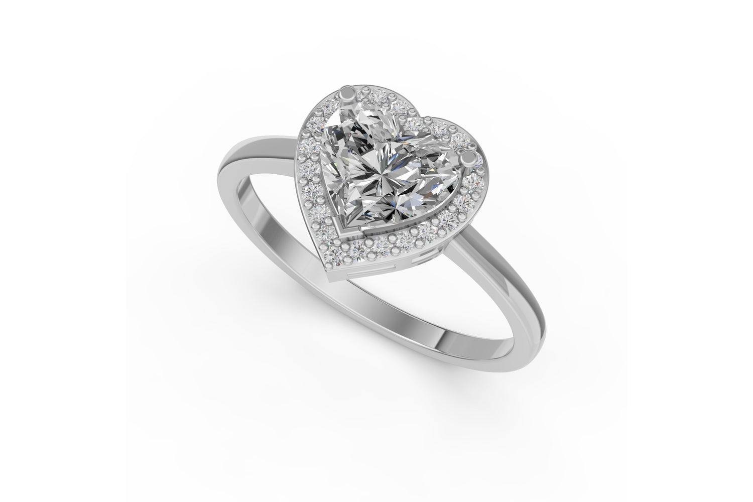 Halo Ring · Hart · 2.6 ct · 14k Witgoud
