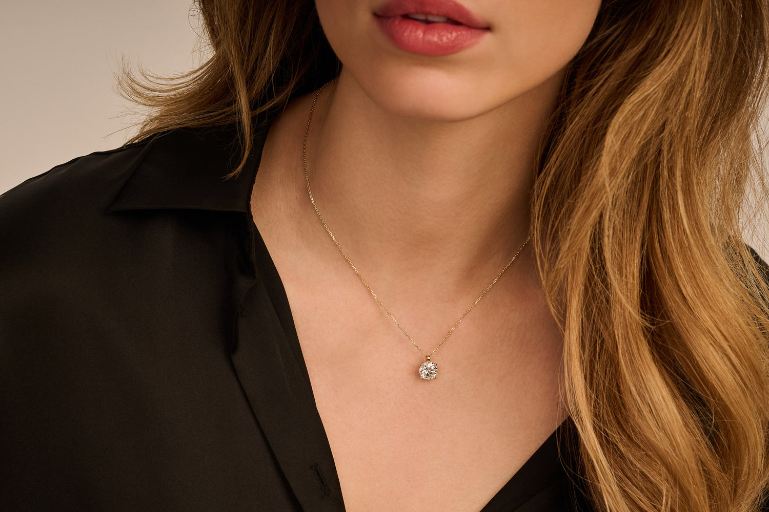 Solitaire collier · 2.0 ct · 14k geelgoud