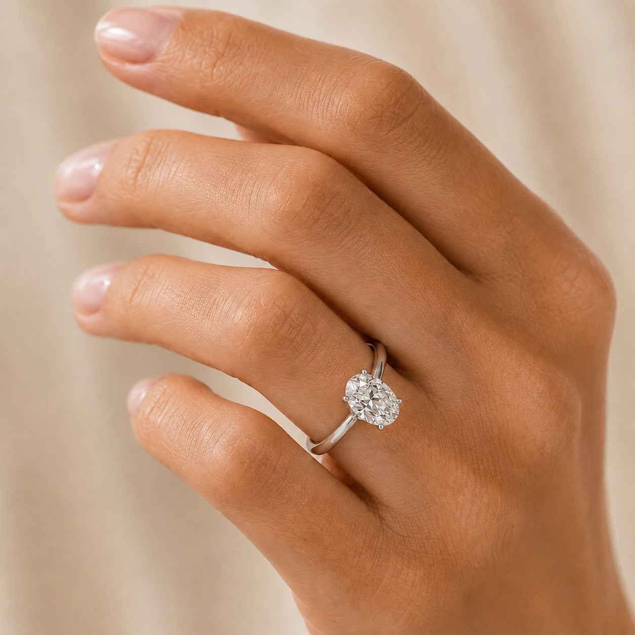 Ovale solitaire verlovingsring Classic · 2.0 ct.
