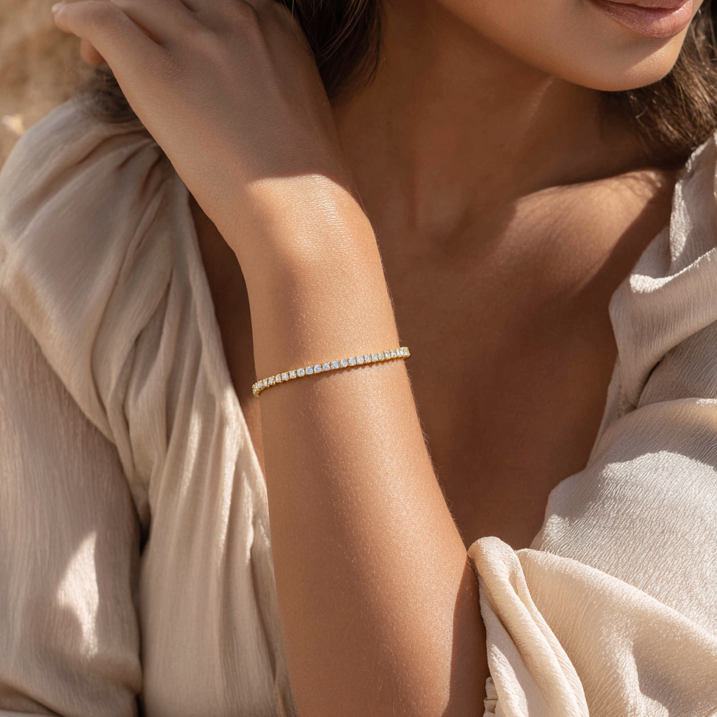 Tennisarmband · 3.2 ct · 14k geelgoud