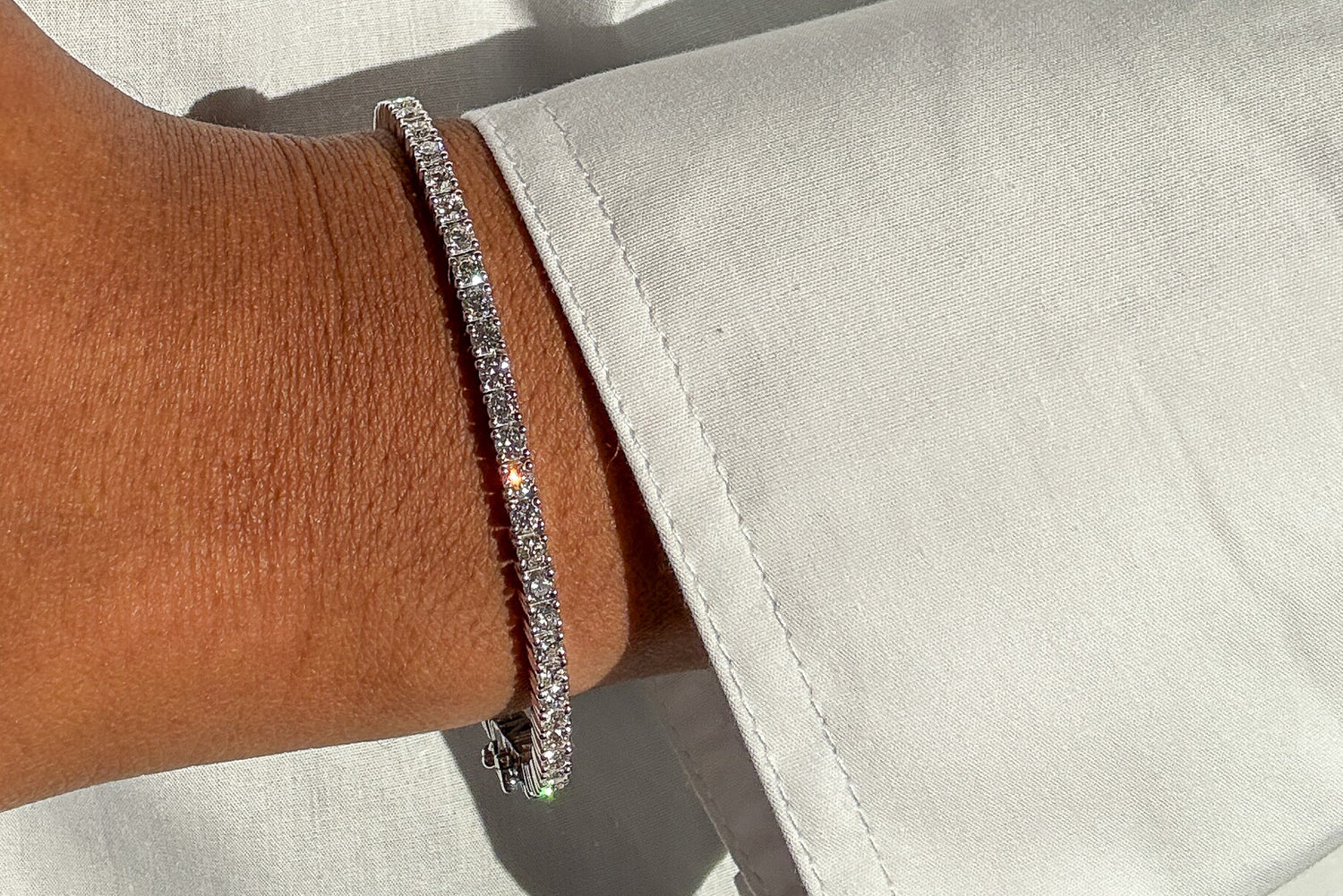 Tennisarmband · 4.5 ct · 14k witgoud