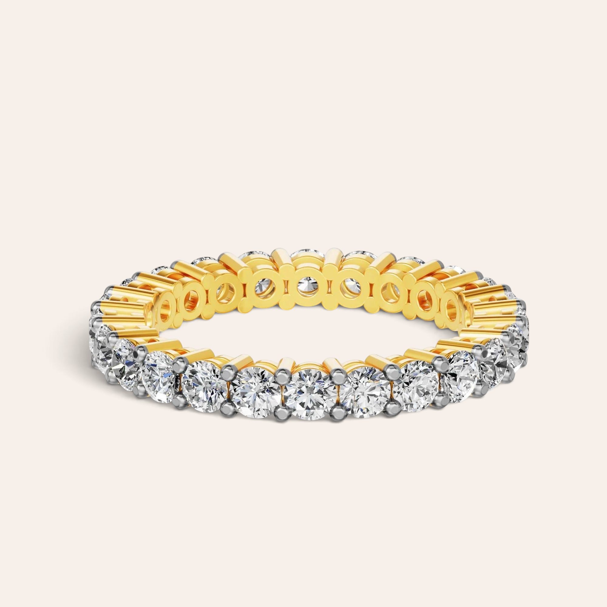 Louèn Diamonds eternity ring van 14k geelgoud met 2.0 ct lab-grown diamanten in een tijdloze zetting