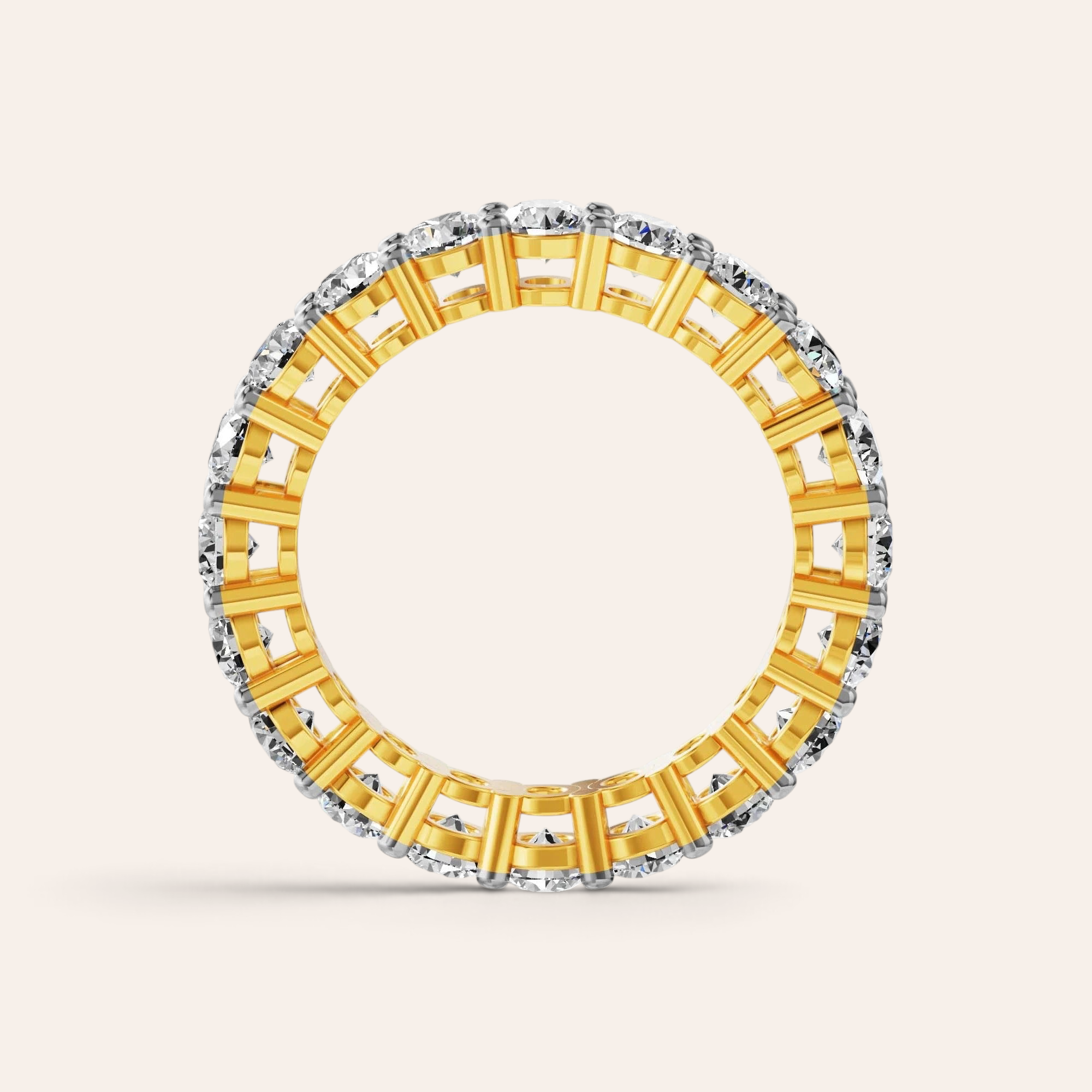 Louèn Diamonds eternity ring van 14k geelgoud met 2,8 karaat rondgeslepen diamanten in een tijdloze zetting.