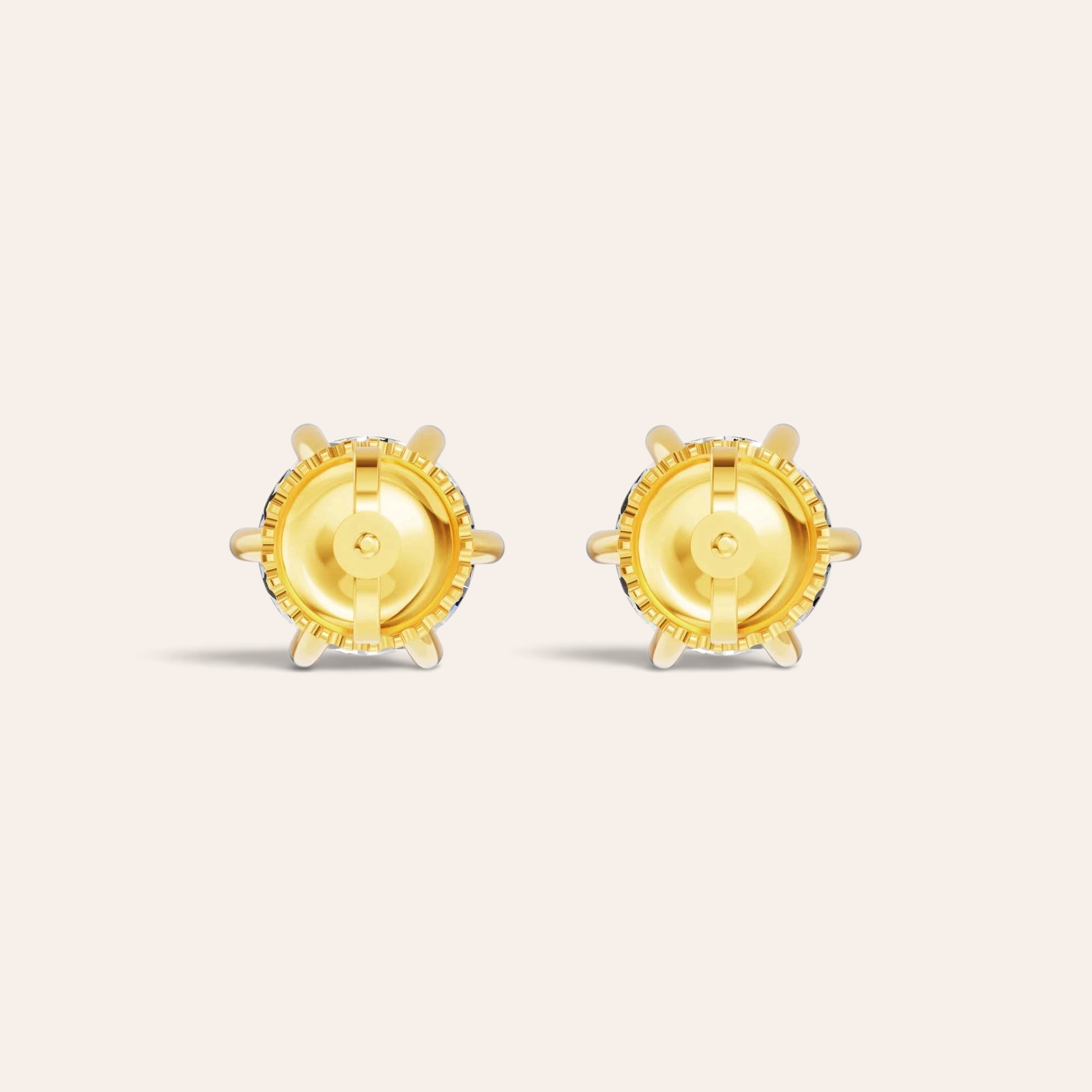 Louèn Diamonds 14k geelgouden solitaire oorbellen met 6-poots zetting en 2.0 ct briljant geslepen diamanten