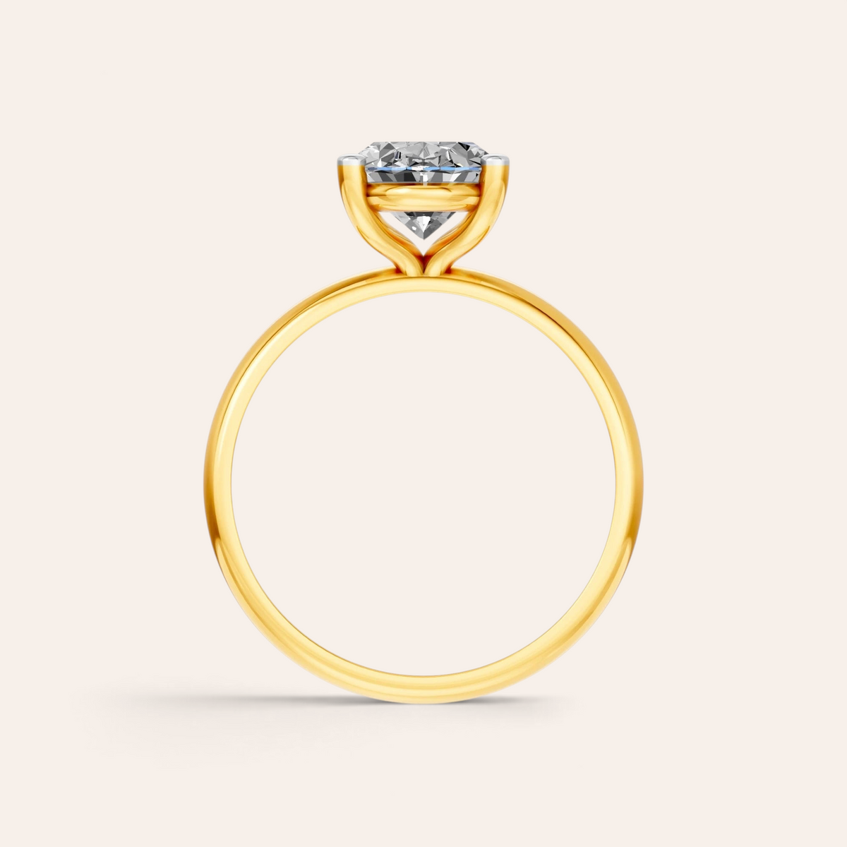 Louèn Diamonds ovale solitaire verlovingsring van 14 karaat geelgoud met een 2.0 karaat lab-grown diamant