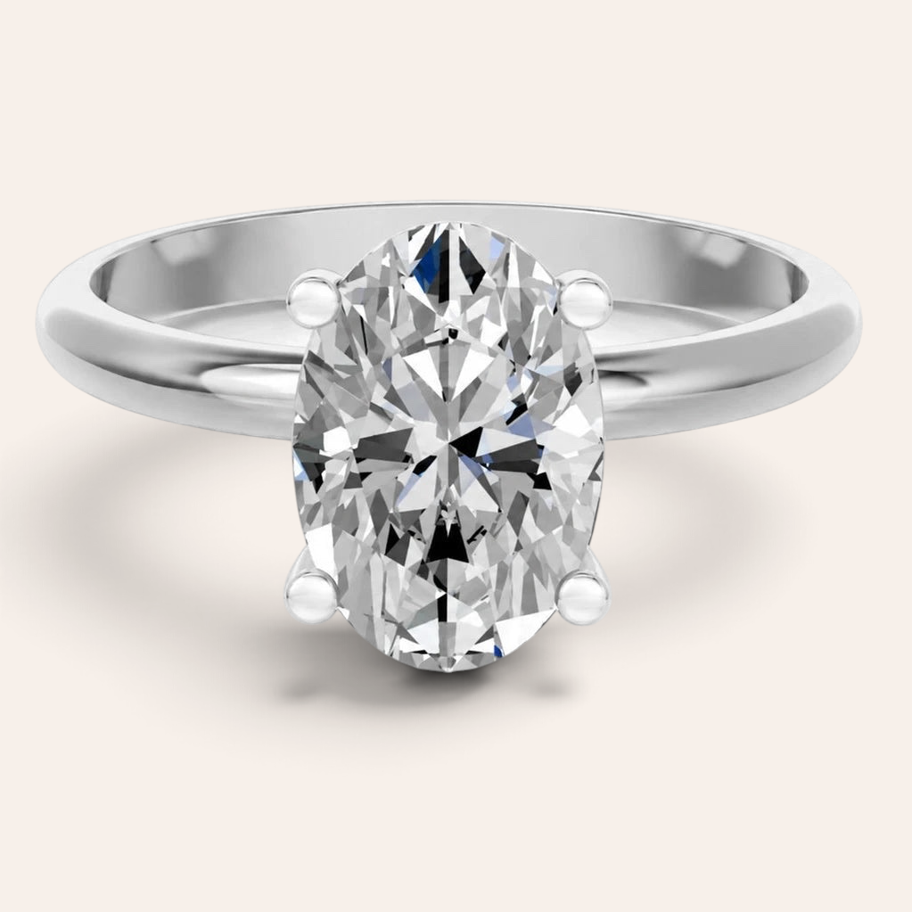 Louèn Diamonds solitaire verlovingsring met 2.0 ct ovale lab grown diamant in 14k witgoud