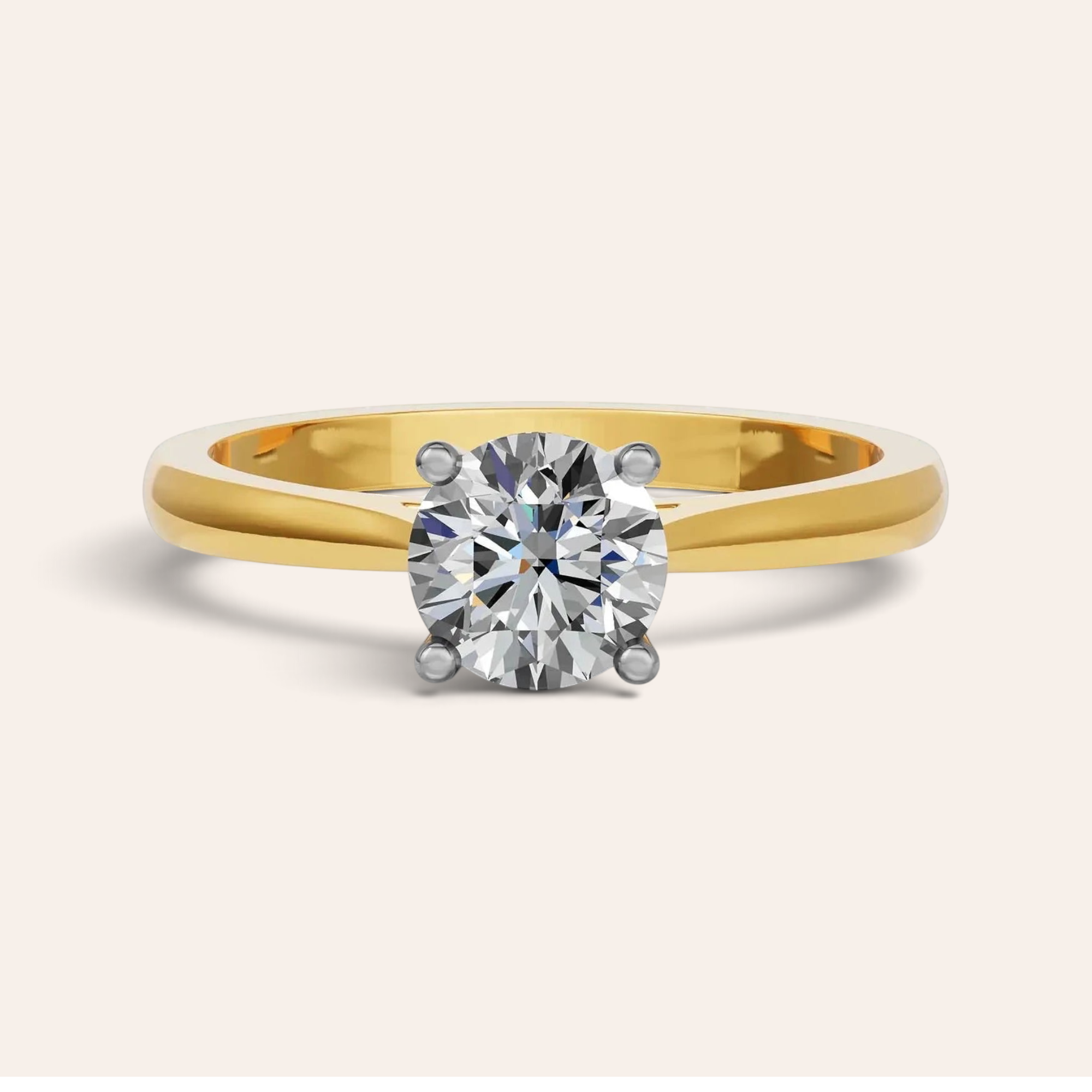 Louèn Diamonds solitaire verlovingsring van 14k geelgoud met een ronde 1.5 karaat lab-grown diamant.