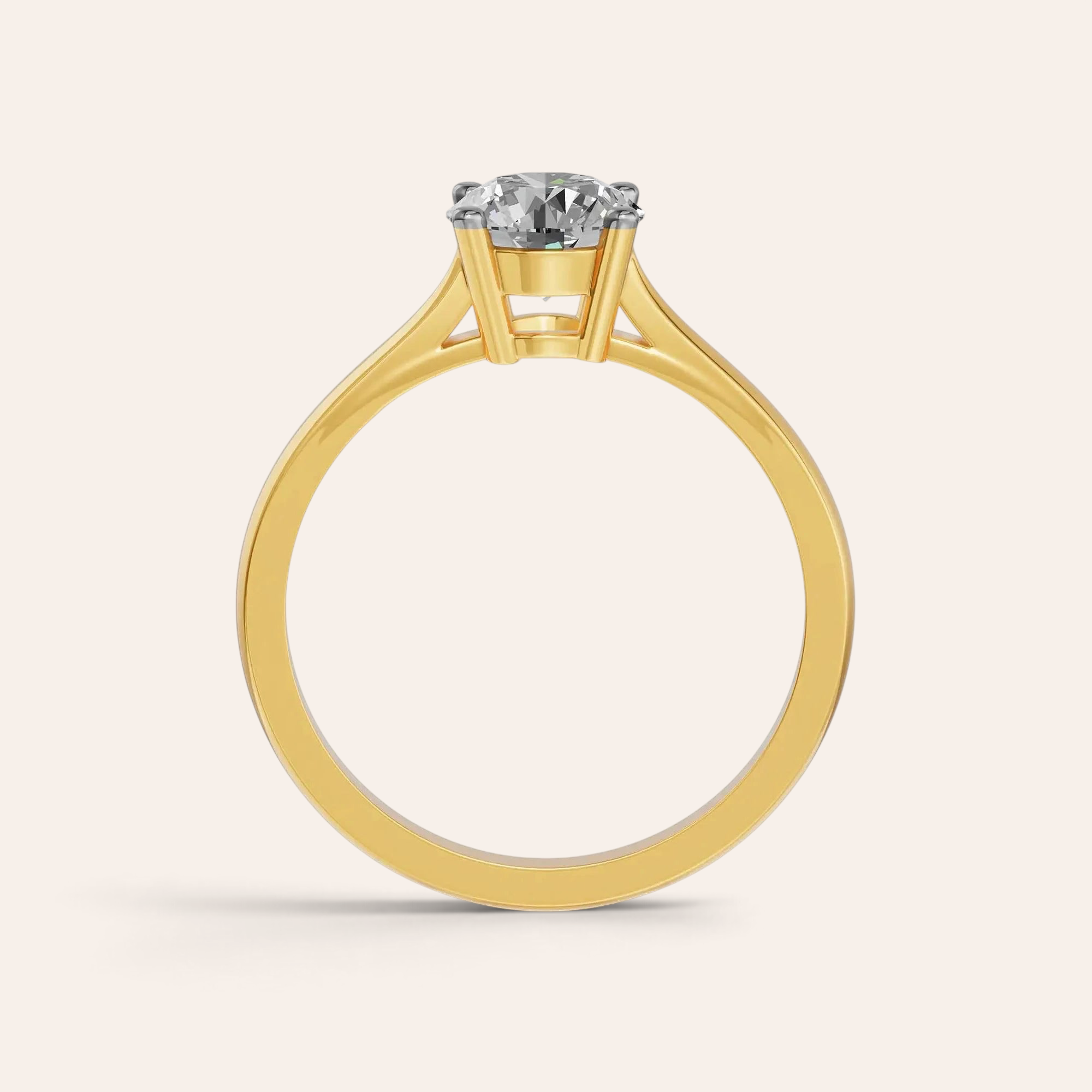 Louèn Diamonds solitaire verlovingsring van 14k geelgoud met een 1.5 karaat lab-grown diamant in ronde zetting