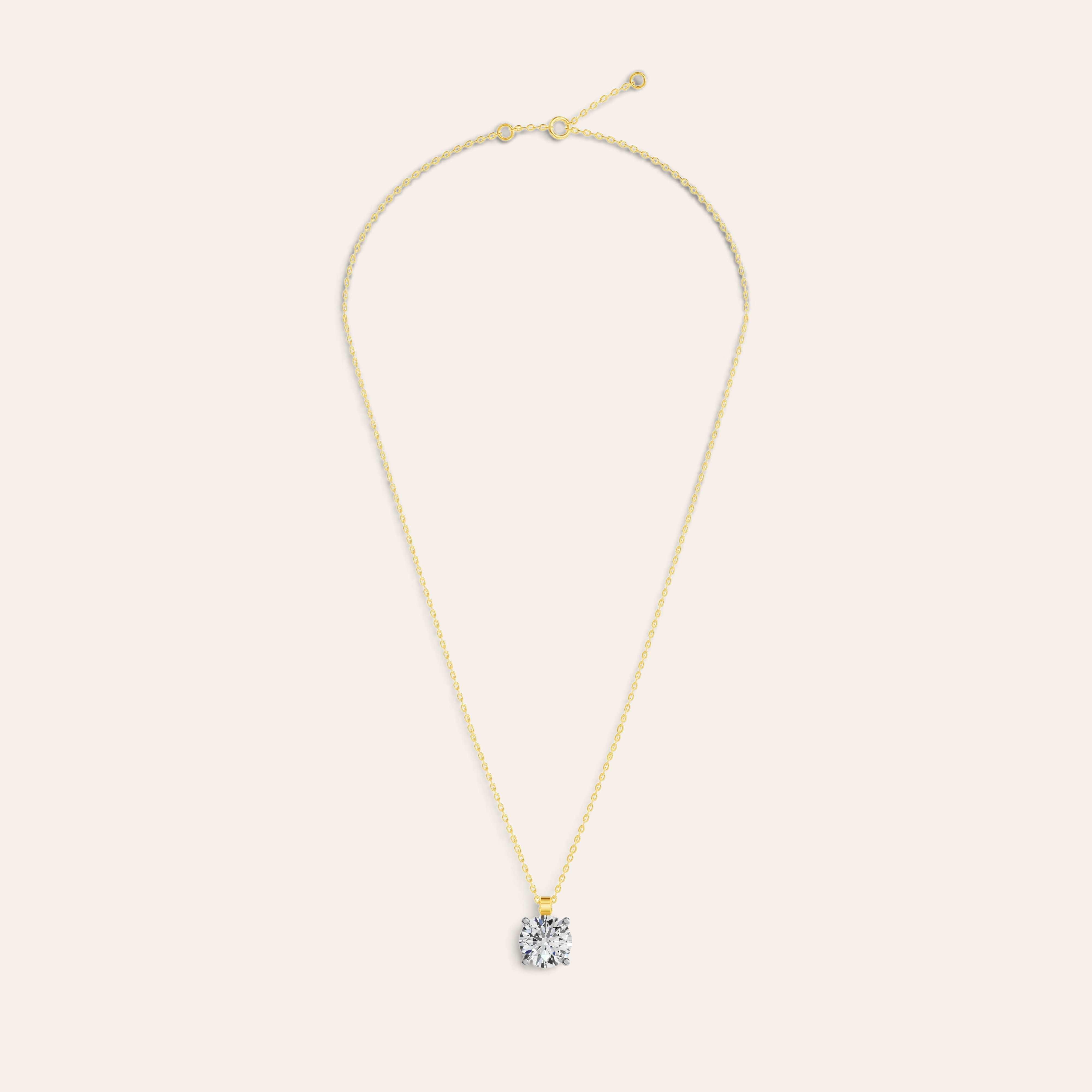 Louèn Diamonds solitaire collier van 14k geelgoud met een schitterende 2.0 karaat diamant aan een fijne ketting.