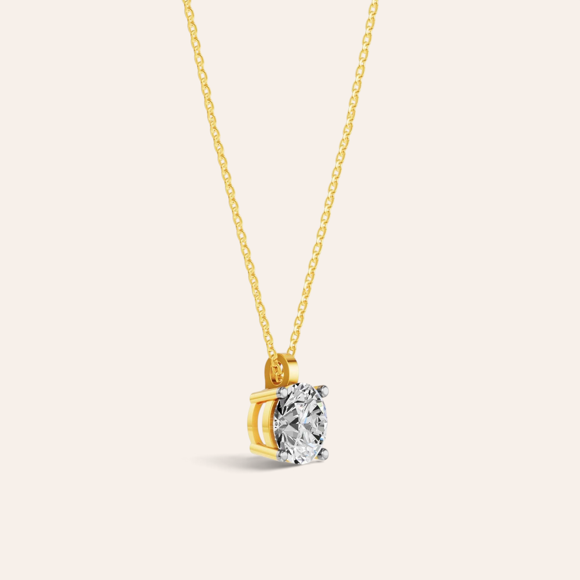 Louèn Diamonds solitaire collier met 2.2 karaat diamant in 14k geelgoud voor een tijdloze en luxe uitstraling.