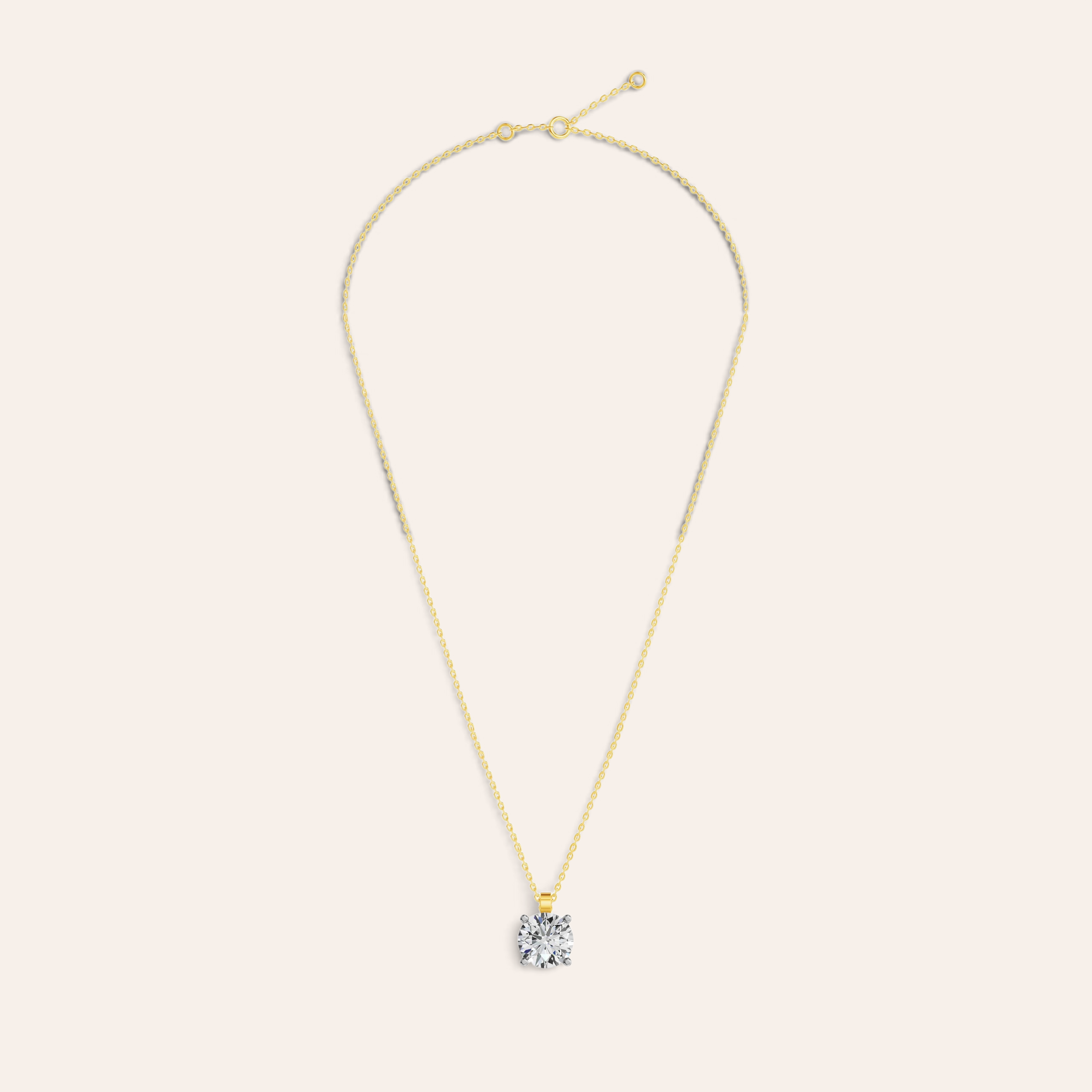 Louèn Diamonds solitaire collier met 2.2 karaat diamant in 14k geelgoud voor een tijdloze en luxe uitstraling.
