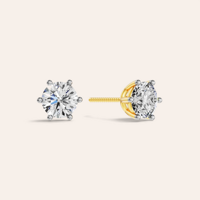 Solitaire Oorbellen 6-Poots · 2.0 ct.
