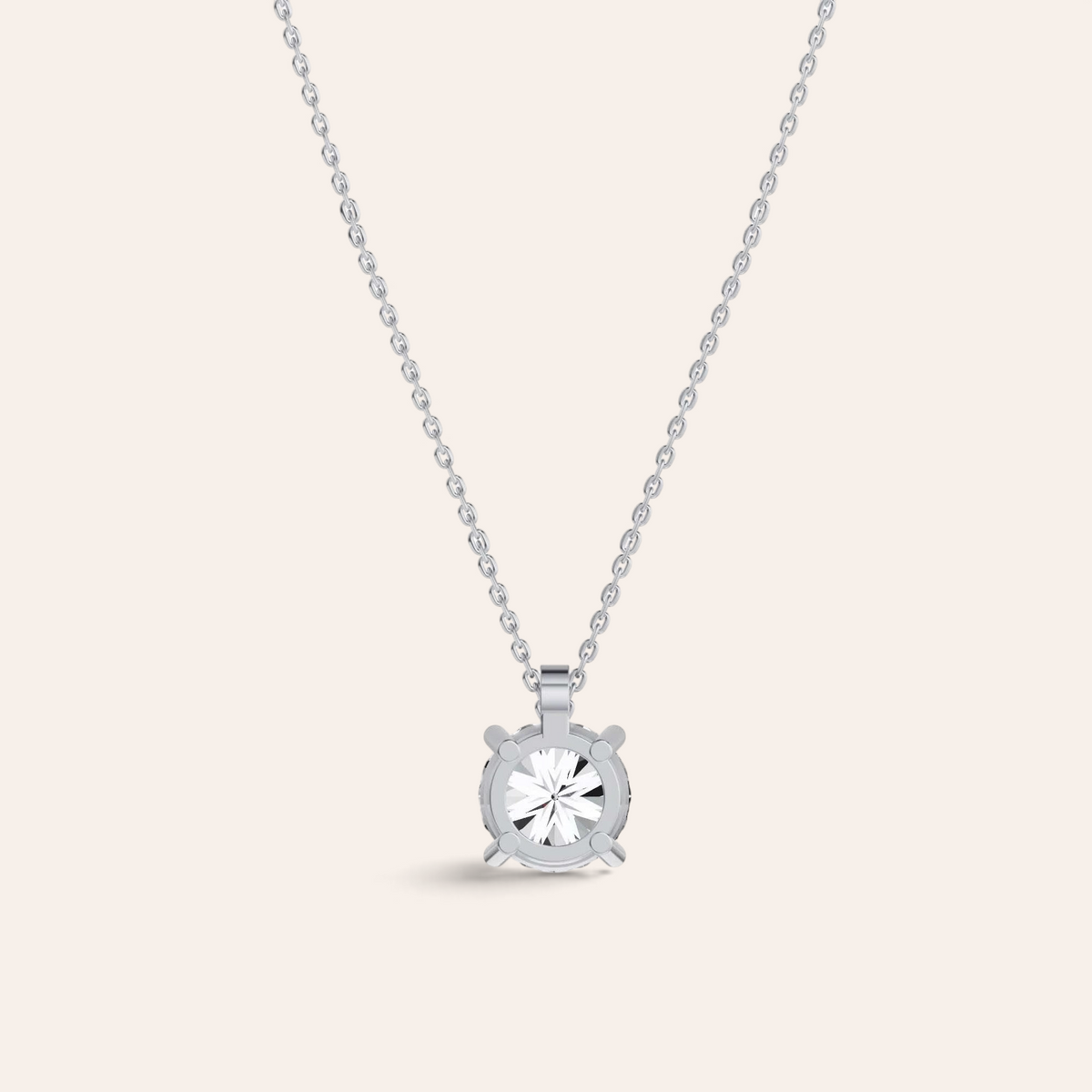 Louèn Diamonds solitaire collier met 2.5 karaat diamant in 14k witgoud aan een verfijnde schakelketting.