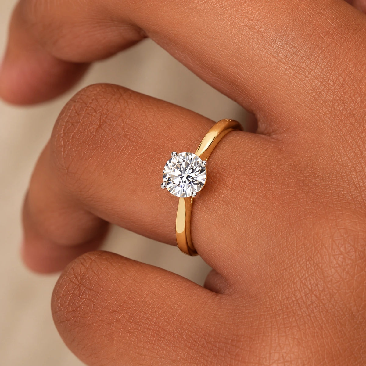 Ronde solitaire verlovingsring Classic · 1.0 ct.