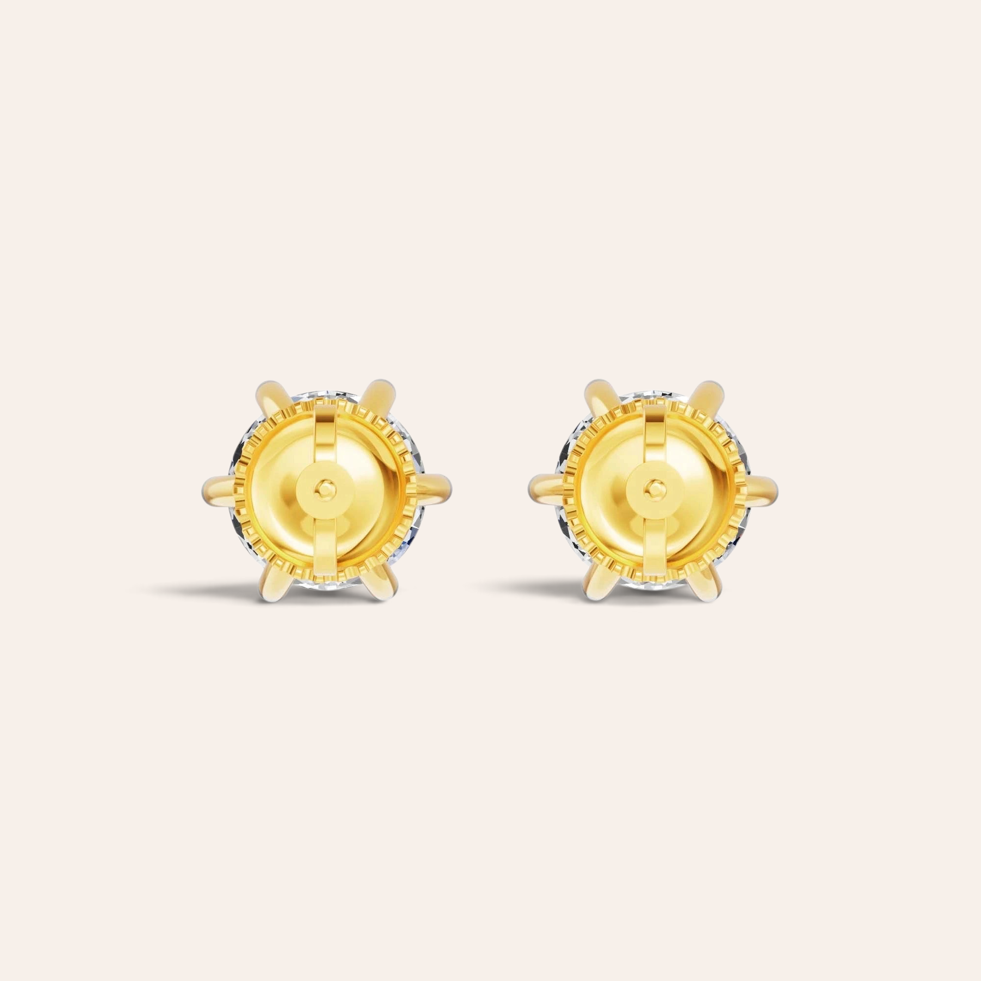 Louèn Diamonds solitaire oorbellen van 14k geelgoud met een 6-poots zetting voor een klassieke uitstraling.